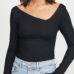 Free people Abbie asymmetrical neck line body suit
